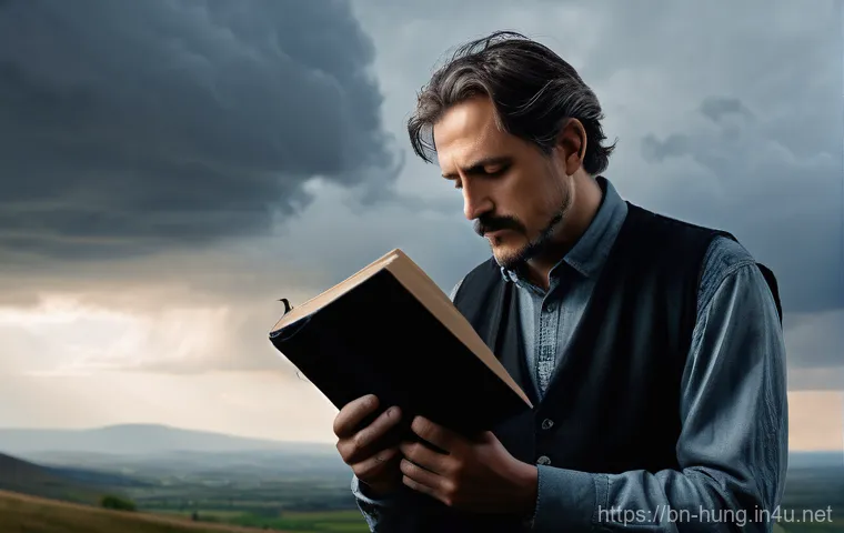 유하스 죄르지 시인 - "A sensitive Hungarian man, resembling a poet from the early 20th century, sits at a simple, aged wo...